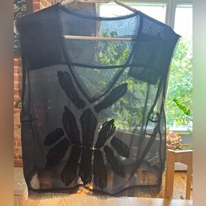 Black Free People sheer blouse - size L
